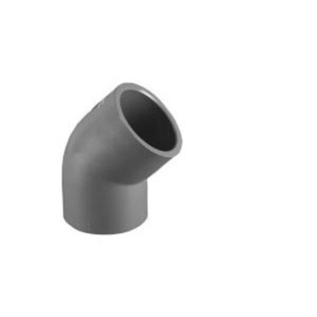 LASCO 817012BC Pipe Elbow, 1-1/4 In, Slip, 45 Deg Angle, PVC, SCH 80 Schedule